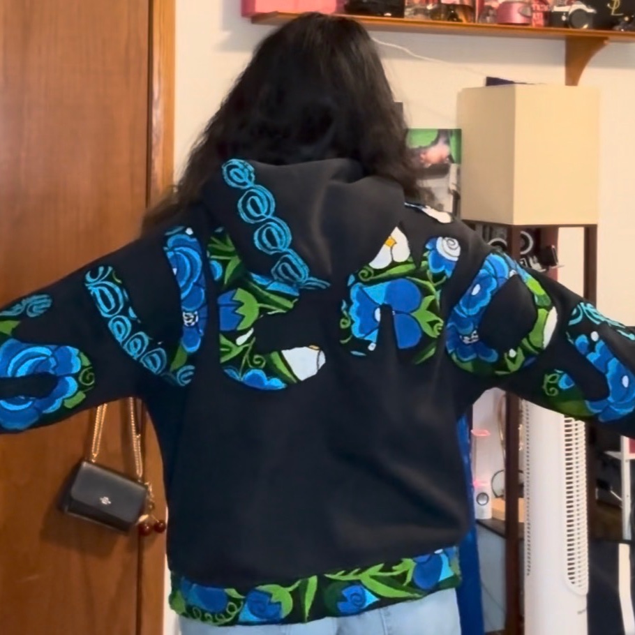 Custom Handmade Textile Hoodie