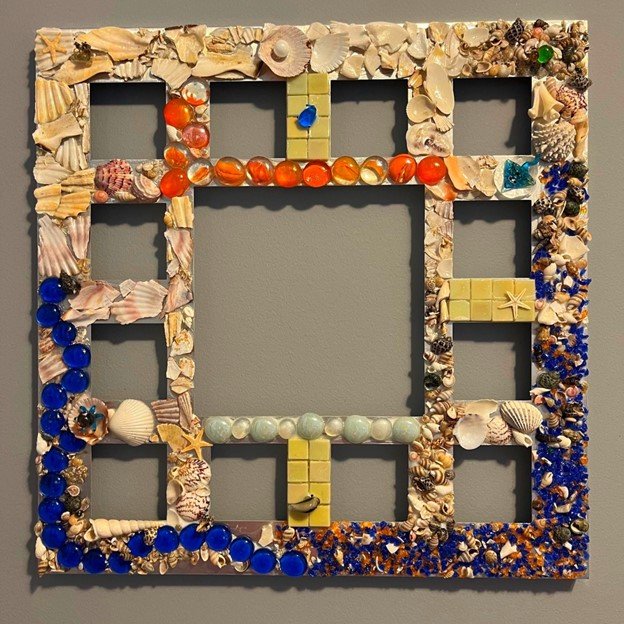 Repurposed collage picture frame - Coastal