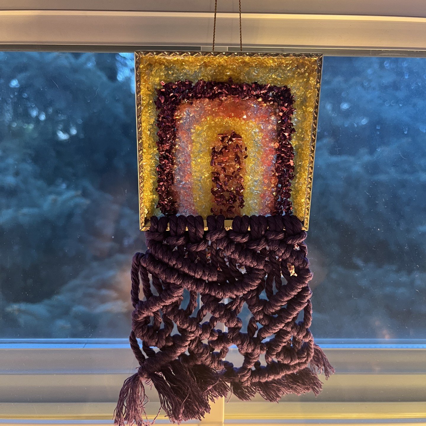 Glass & Macramé - Doorway Art